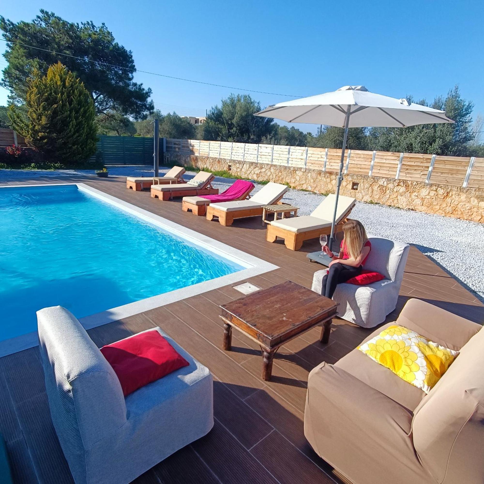 Drosoula Villa 3Bdr Private Swimming Pool Chorafakia Exteriör bild